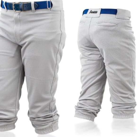 Franklin Knicker Fit Baseball Softball Pants Gray Youth XS New - Picture 1 of 6